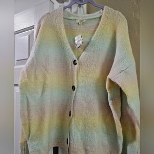 Oddy multi color button up sweater